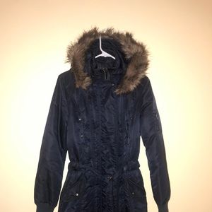 BEAUTIFUL SISLEY IMPERMEABLE DARK BLUE TRENC COAT